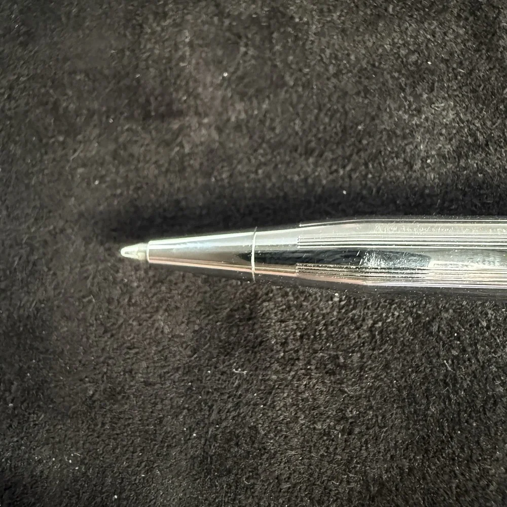 Vintage Cross Classic Century In Chrome Ballpoint Pen W/Monogram 